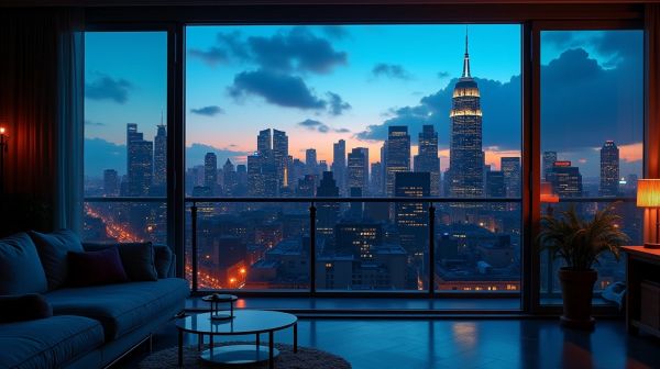 Mettez en valeur votre intérieur avec une skyline de ville
