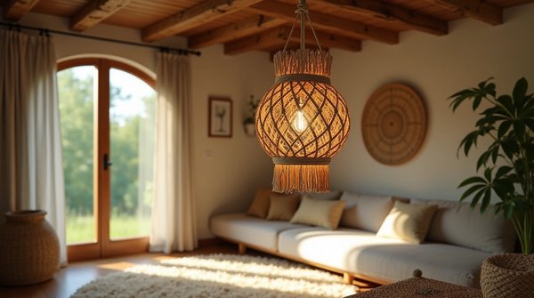 Lampe à suspendre en paille : sublimer son intérieur avec le style boho