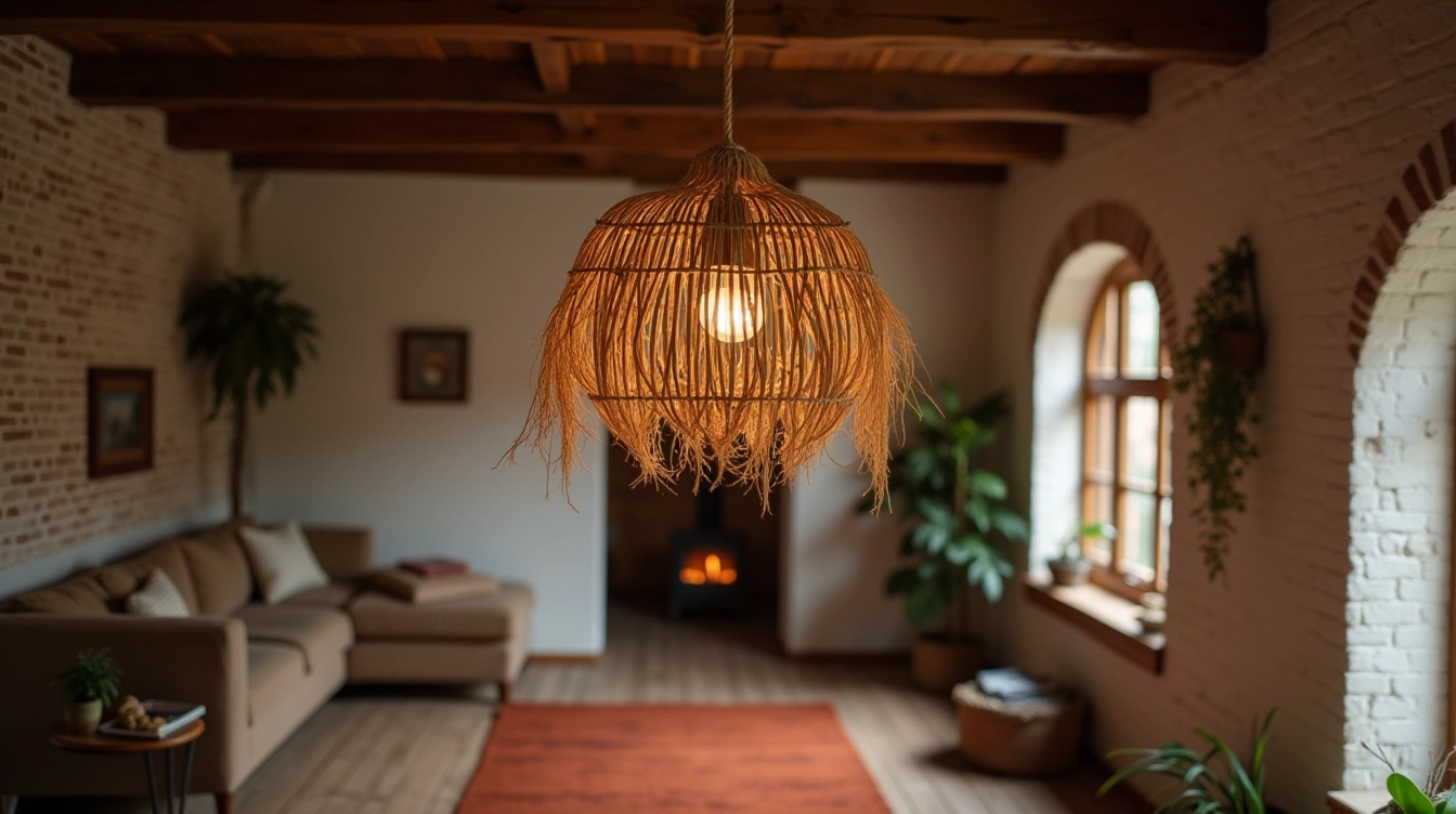 Où installer sa lampe à suspendre en paille pour maximiser l’effet boho ?